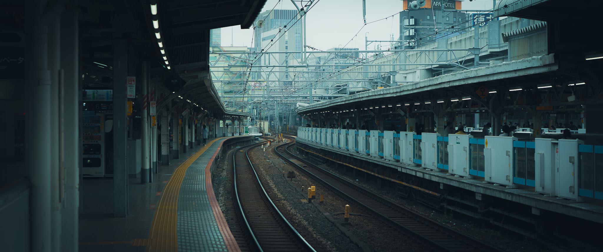 Asakusa station platform — early morning Tokyo