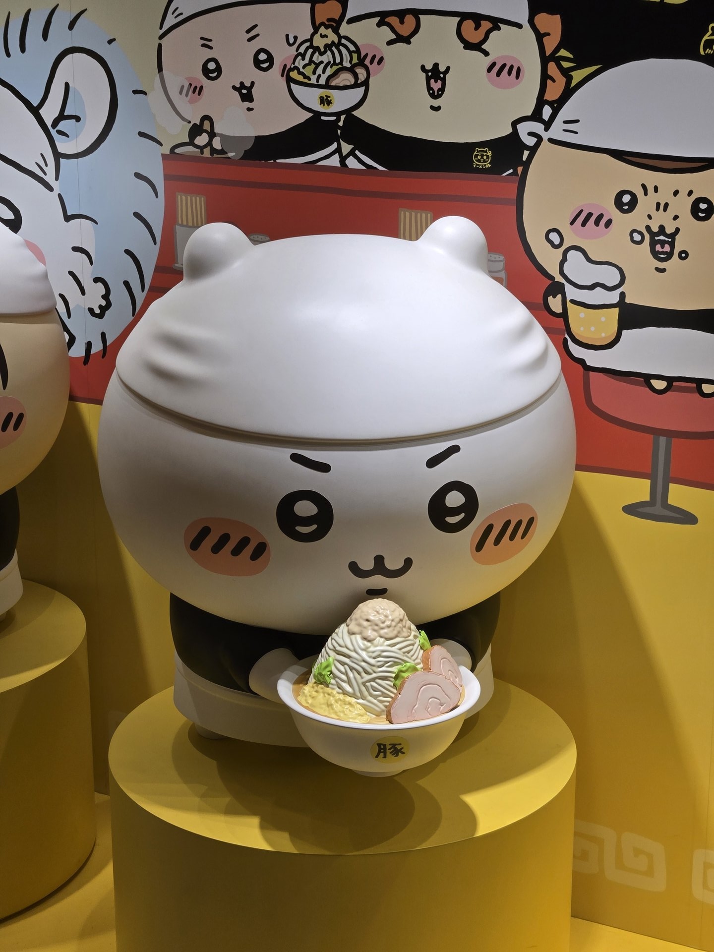 Chiikawa character figure holding ramen bowl — Ikebukuro PARCObukuro