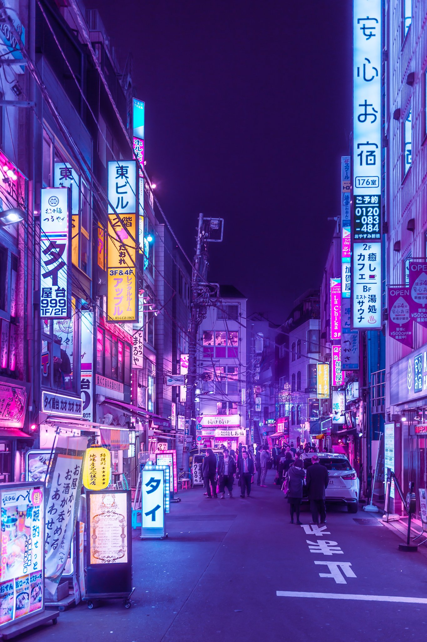 Tokyo street photography at night — Shinjuku neon cyberpunk