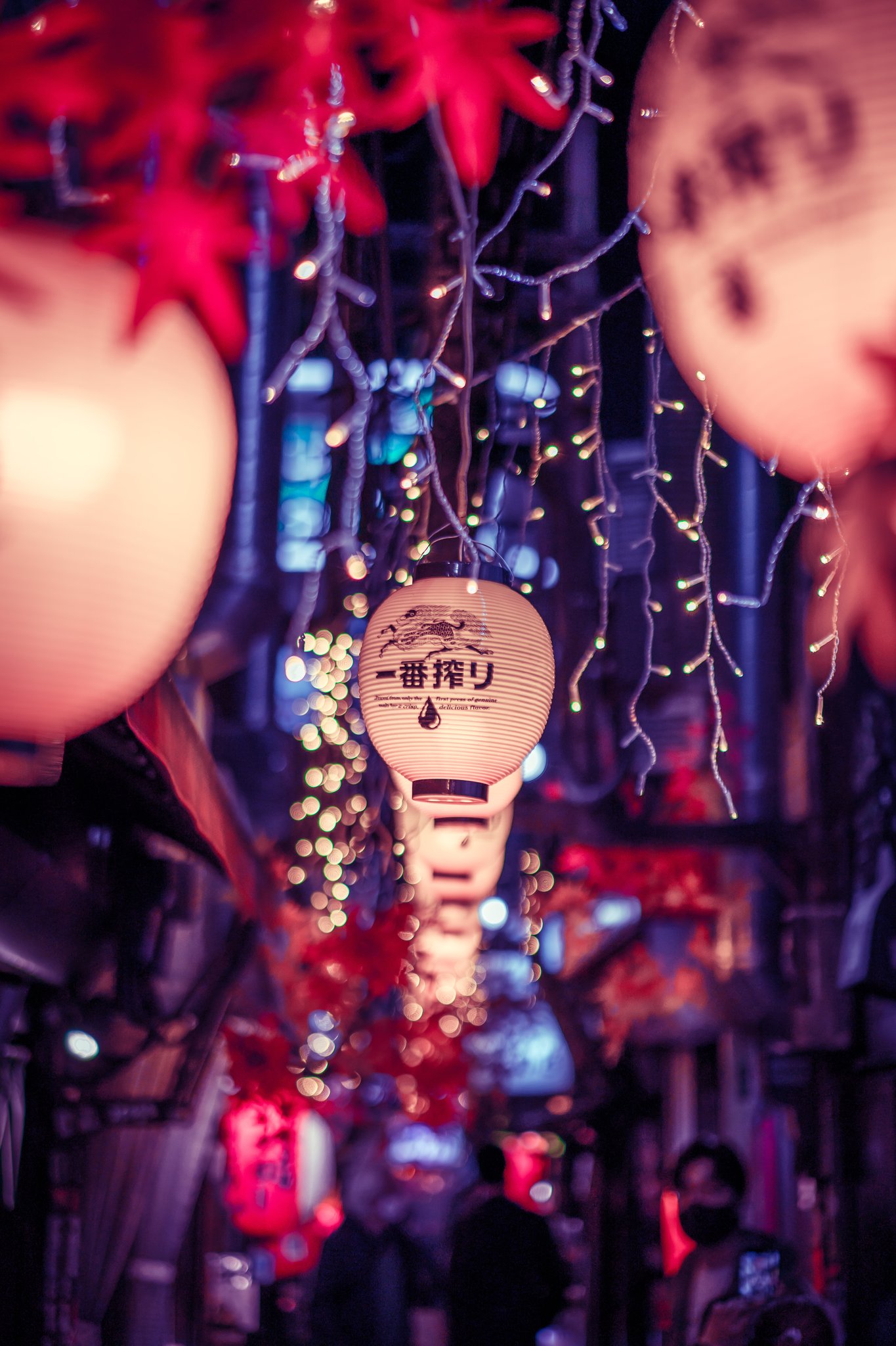 Tokyo night street photography — Shinjuku lanterns and neon