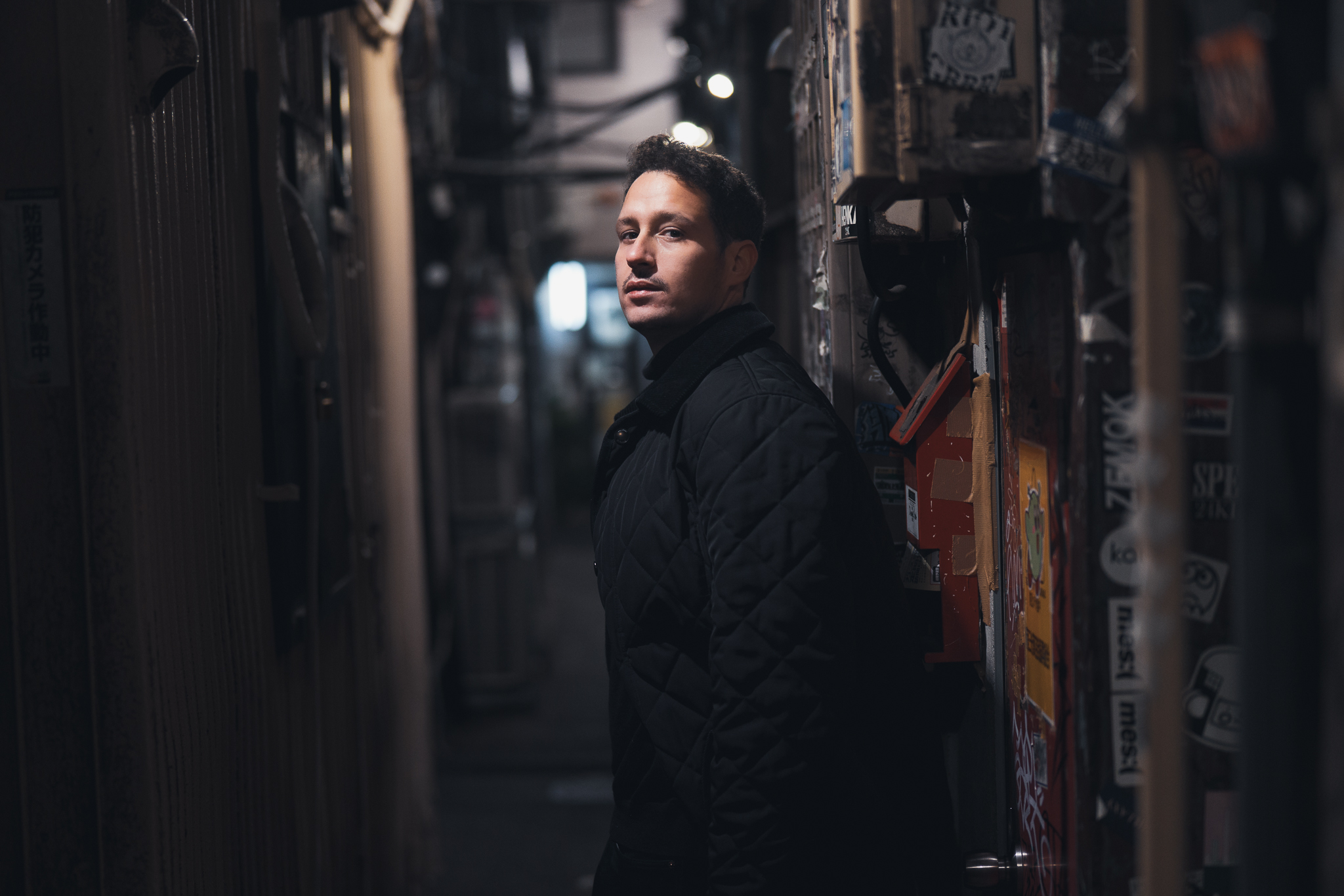 Portrait in Golden Gai alley at night, Shinjuku — TOKYOLUV photo session